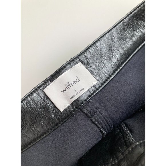 Aritzia WILFRED Melina Black Vegan Leather Ankle Trousers Pants, Size 2 - Picture 7 of 13